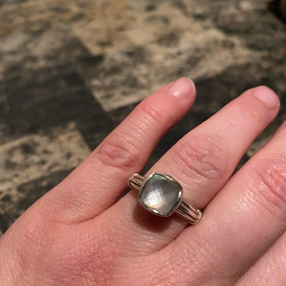 LAGOS Venus Sterling Silver Doublet Faceted Mother of Pearl Ring